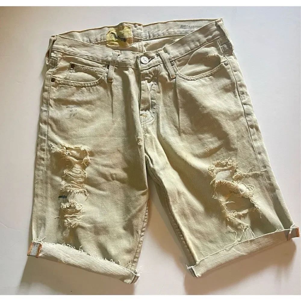 HOLLISTER IRREGULAR JEAN DISTRESSED DENIM SHIRT